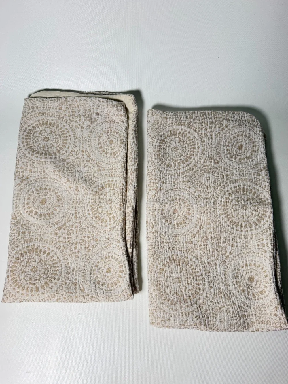 Set of 2 Pottery Barn Cotton Jacquard Medallion Shams - king size